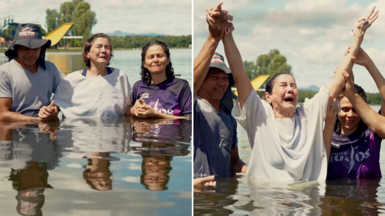 idosa-emociona-ao-ser-batizada-aos-84-anos-em-cuiaba:-‘jesus-e-o-meu-salvador’